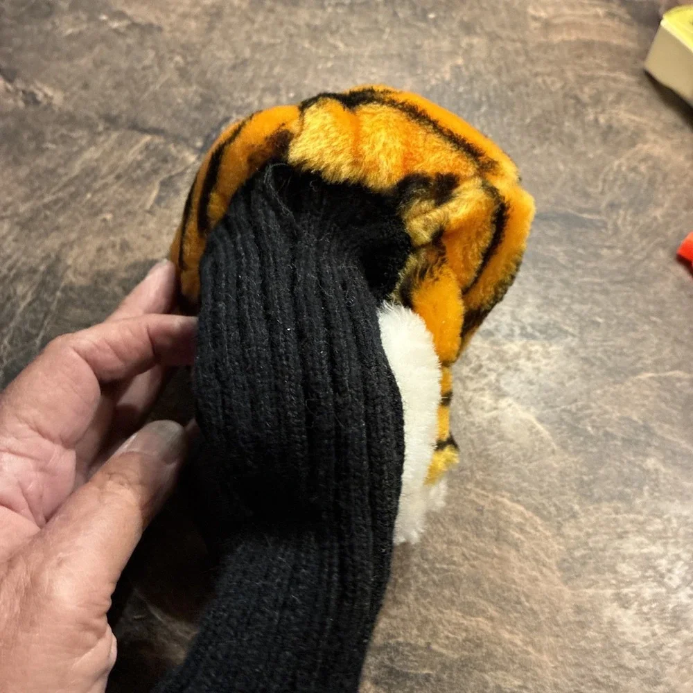 Tiger Golf Club Head Cover Wood Driver Plush Orange Black White